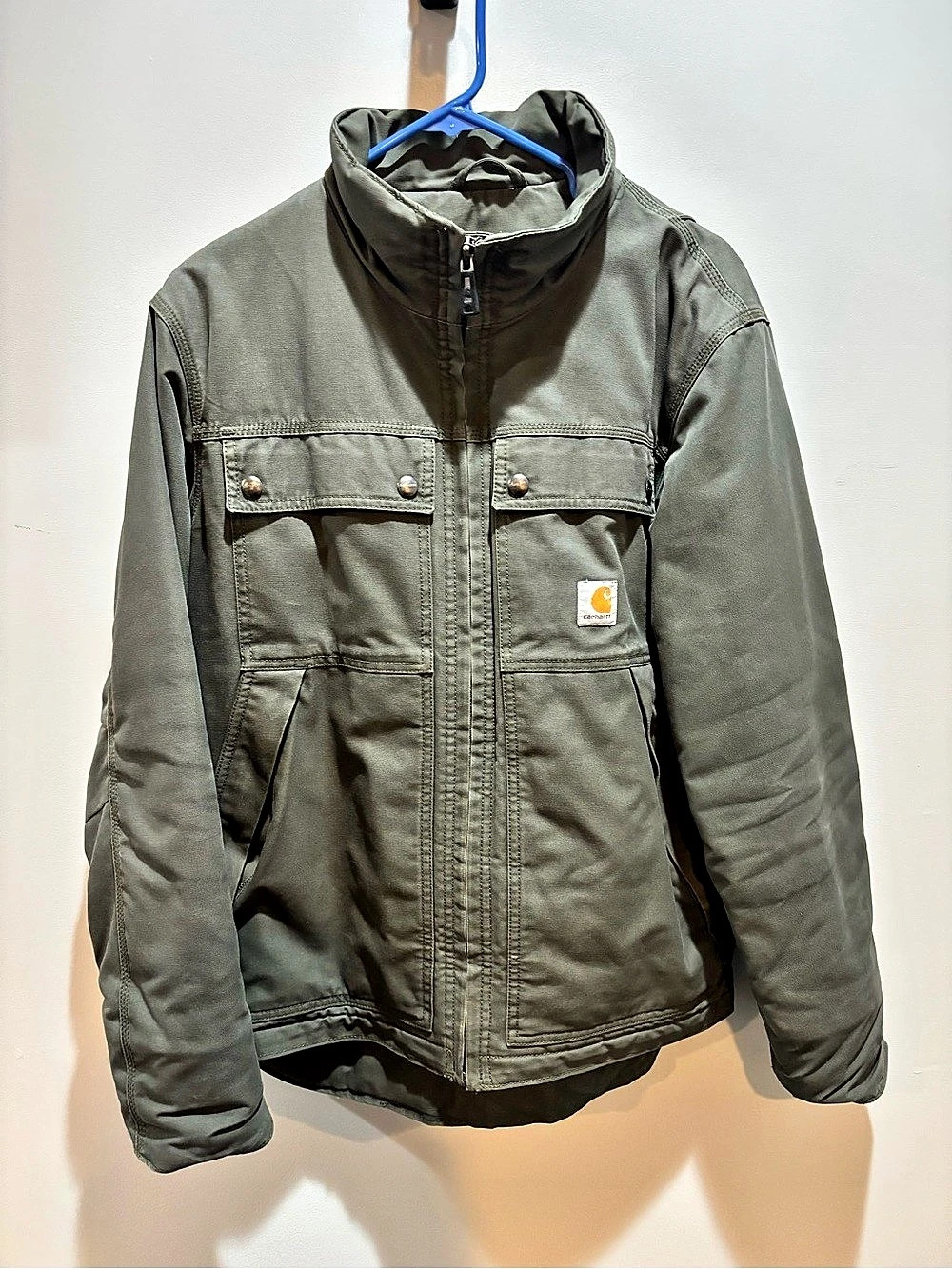 Carhartt Quick Duck Jefferson Traditional Jacket Men Small Olive Field Jacket